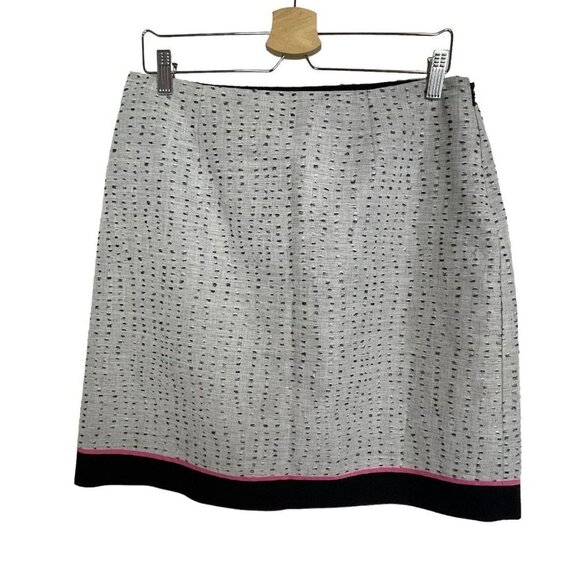 Worth Linen Blend Gray Black‎ A-Line Skirt Size 12 - Picture 1 of 7